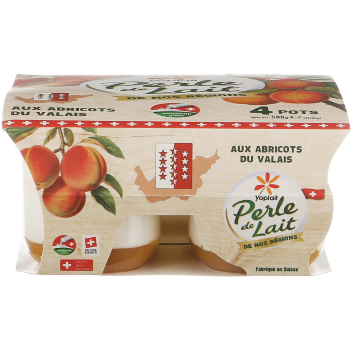 Yoplait Perle de Lait Joghurt Regio Aprikose 4x125g