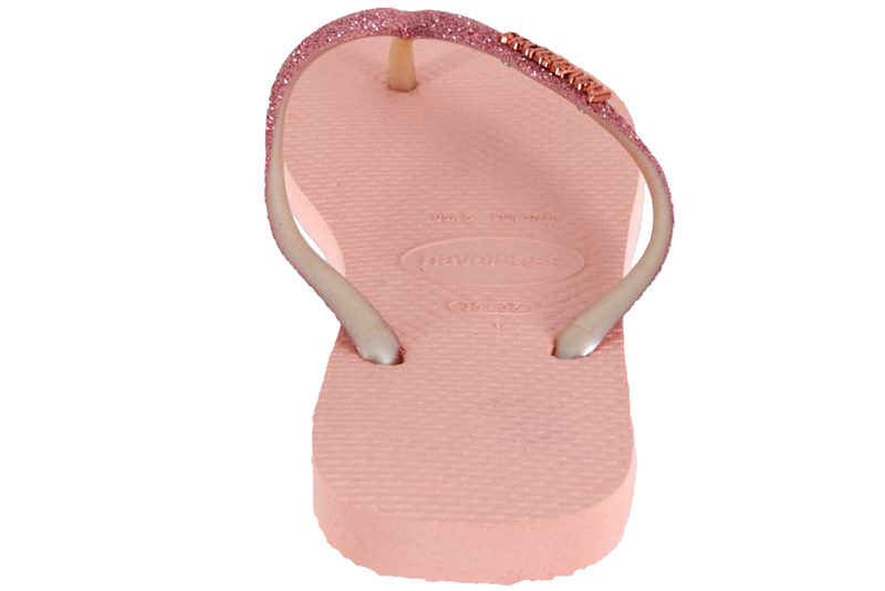 HAVAIANAS SLIM GLITTER KLIPKLAPPER I LYSERØDT GUMMI