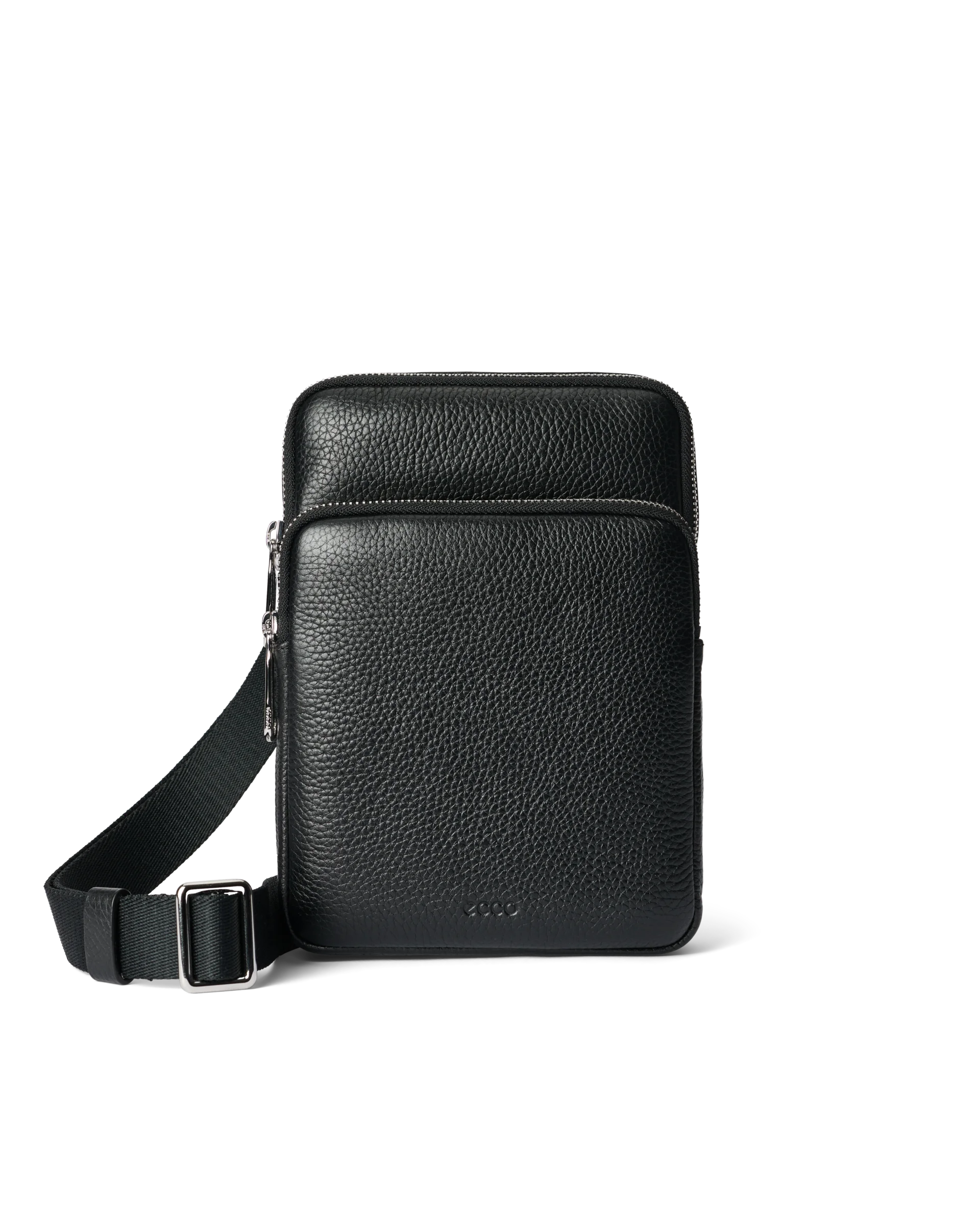 ECCO Flat Pouch Umhängetasche aus Leder Schwarz 22X17X5 cm