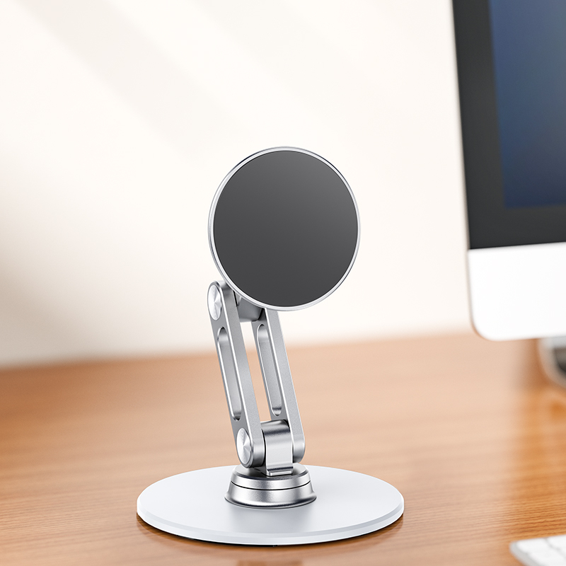Magnetische Desktop Smartphone Halterung aus Aluminium (177x100mm) - Silber