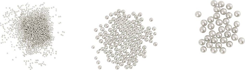 Små Mini Glaskugler - Perlemor - Str. 0,6-0,8+1,5-2+3 MM - 3X45 G