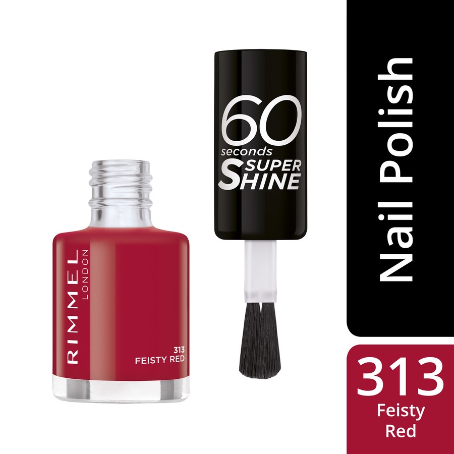 Rimmel London 60 Seconds Super Shine 313 Feisty Red 8ml