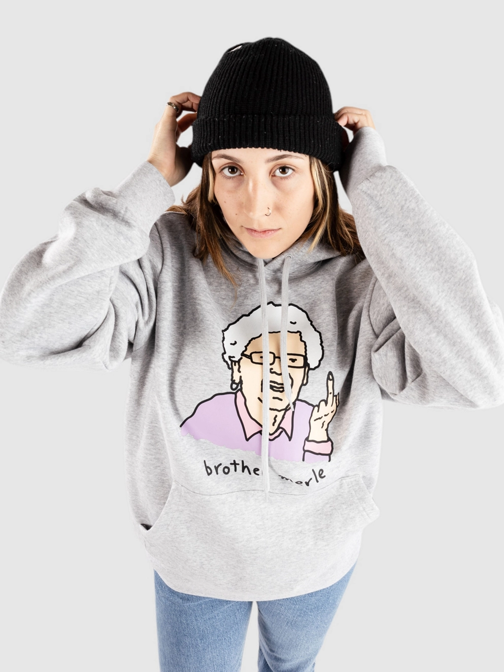 Brother Merle Betty 6 Hoodie heather grey