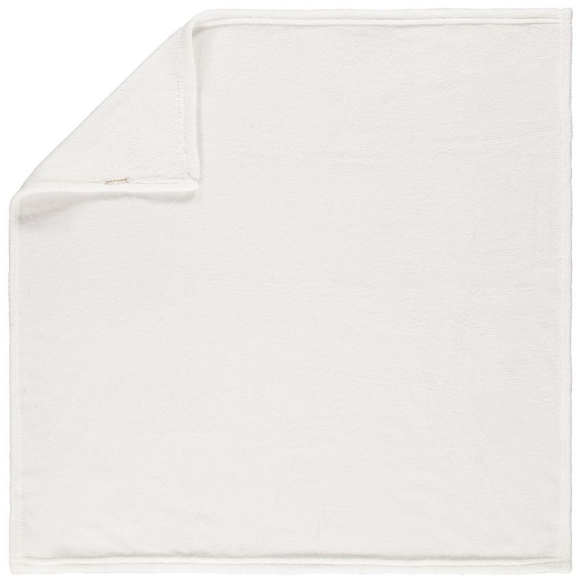 Couverture en sherpa unie 75x75 cm - Ecru