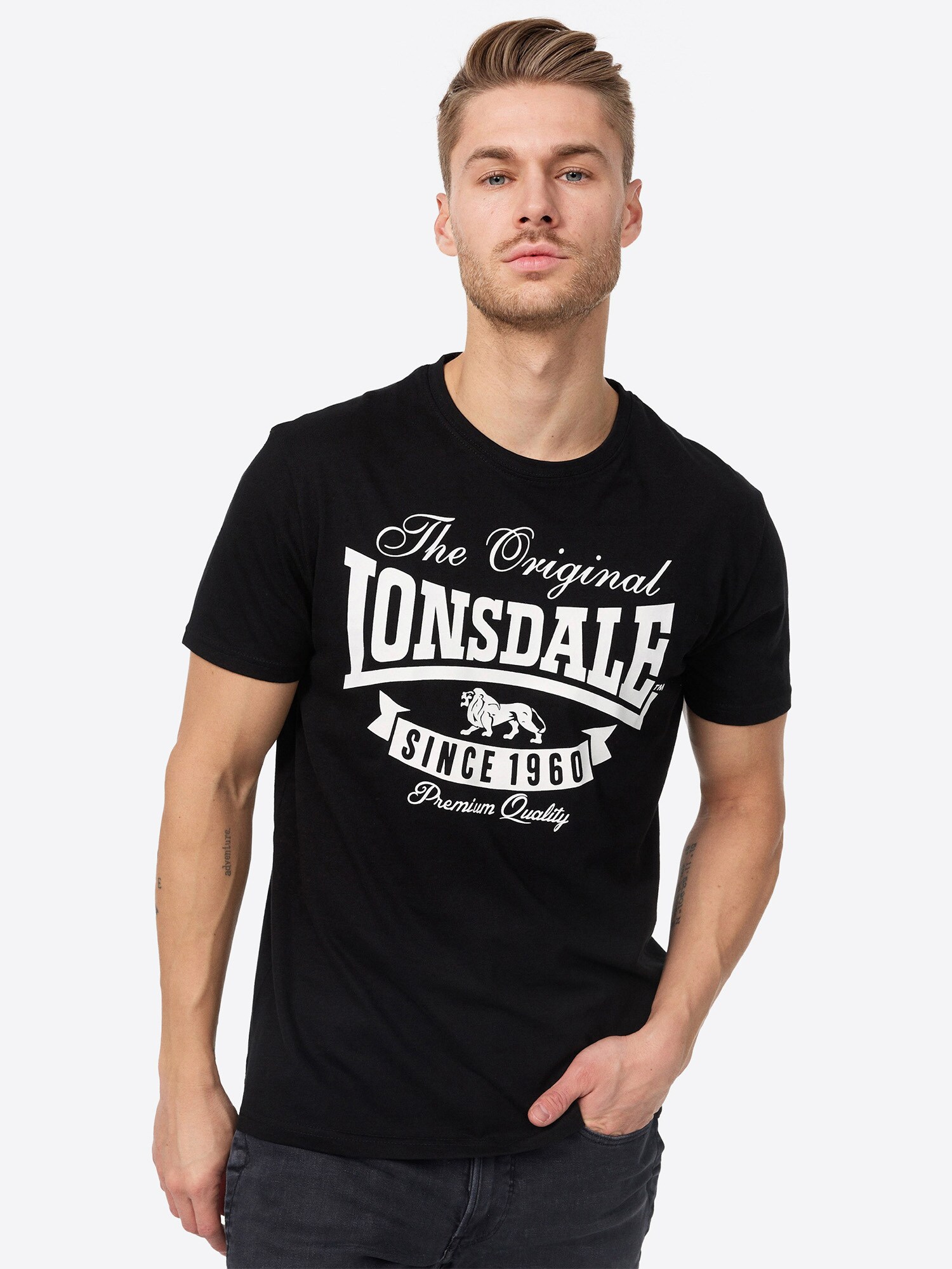 Lonsdale Herren T-Shirt normale Passform Doppelpack TORBAY