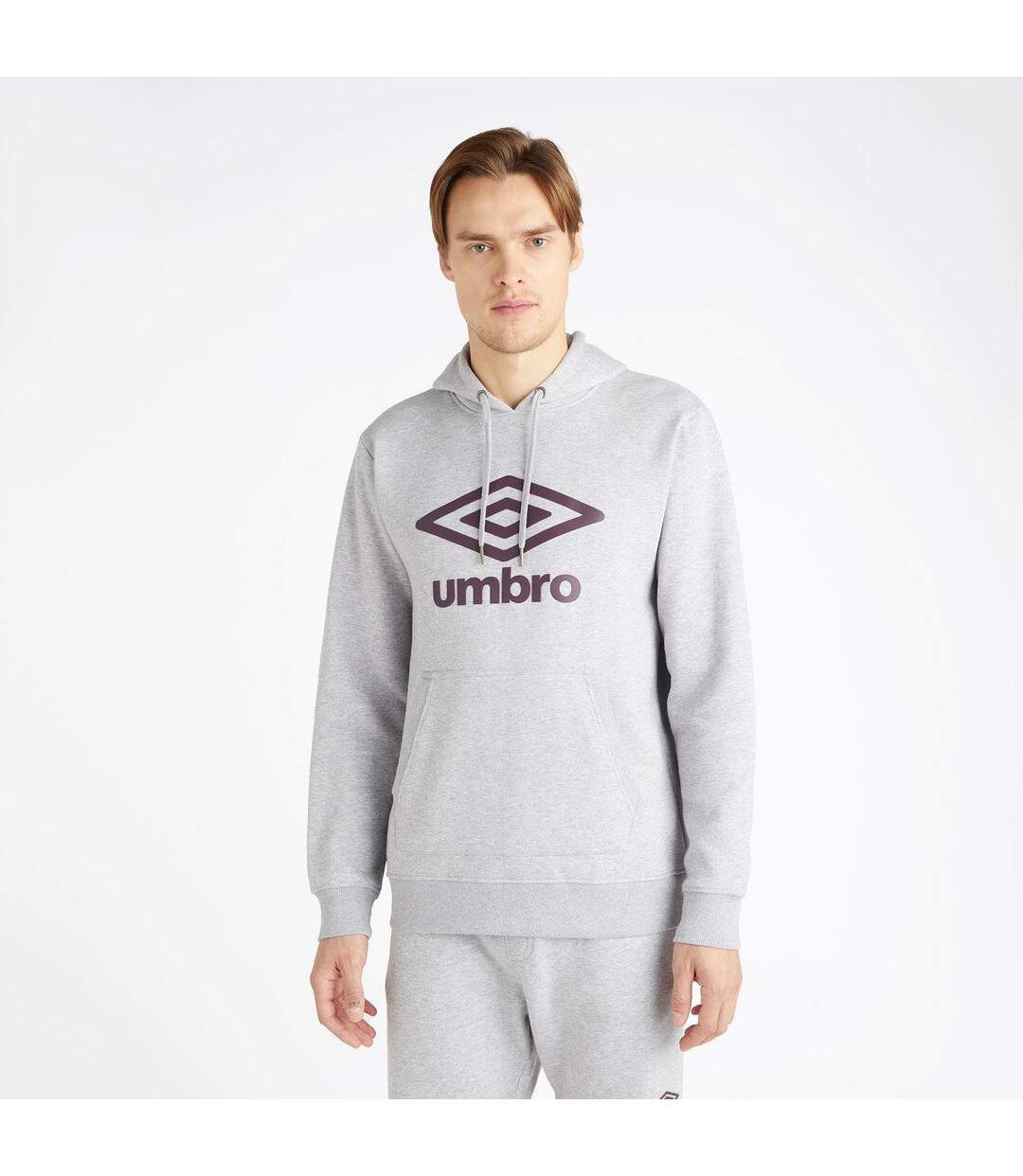 Umbro - Sweat à capuche CORE - Homme (Gris chiné / Violet foncé) - UTUO1806