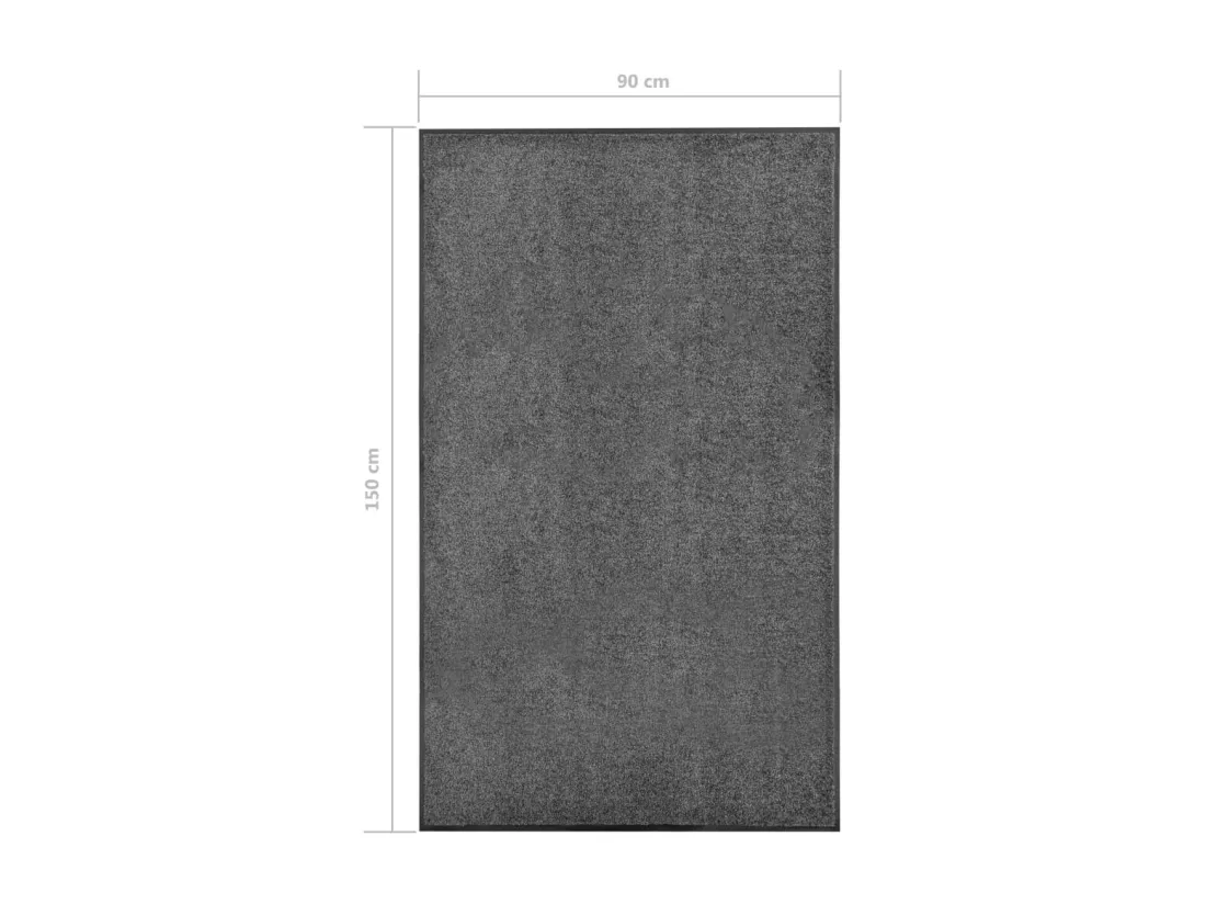 Paillasson lavable Anthracite 90x150 cm