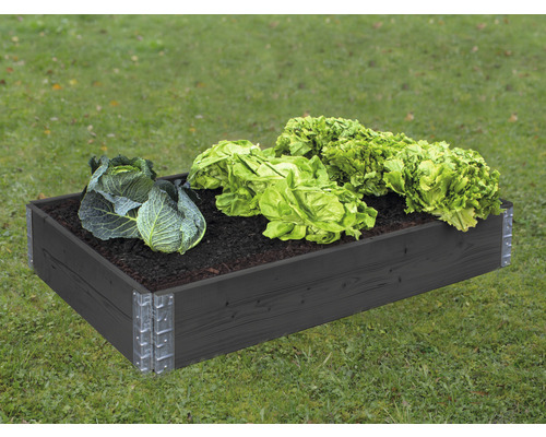 Modulair systeem voor verhoogde tuinbedden, palletframe, wanddikte 19 mm, 120 x 80 x 20 cm, antraciet