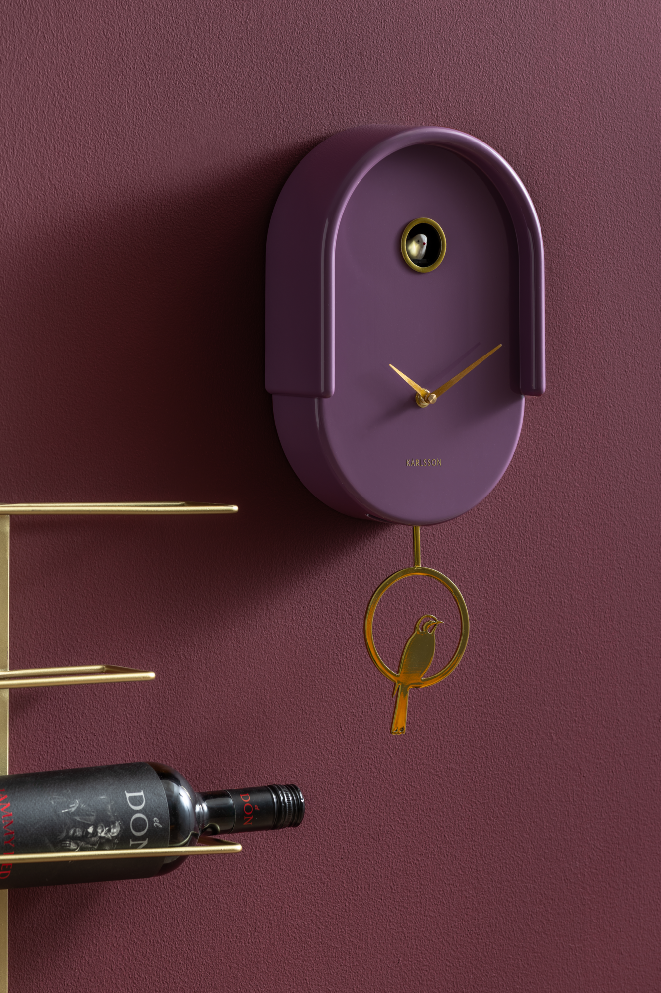 Wandklok Tweet Licht mauve