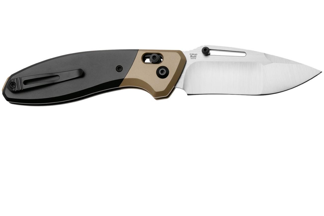 Kizer Bulli KI3695A4 Satin S45VN, Black Gold Titanium, zakmes
