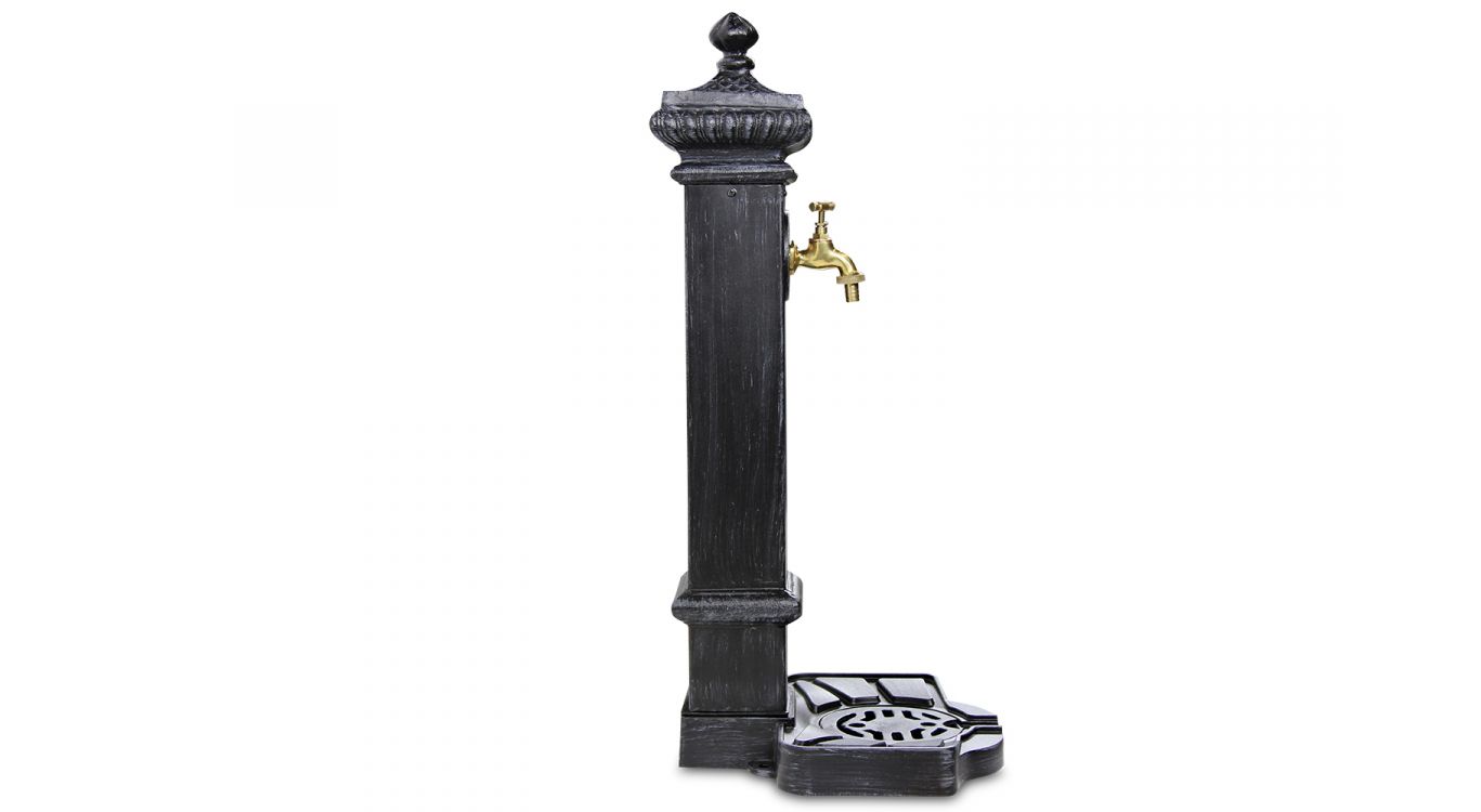 Fontaine de jardin aluminium-métal gris 29x33x76cm