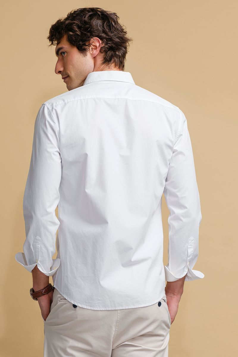 CAMISA SLIM FIT BÁSICA EM POPELINA