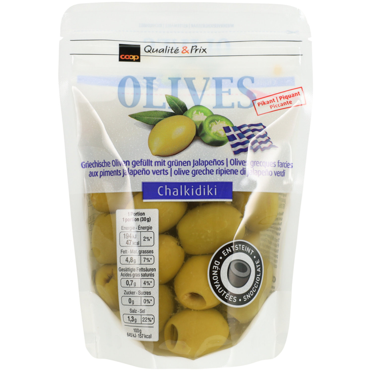 Oliven grün gefüllt mit Jalapeños