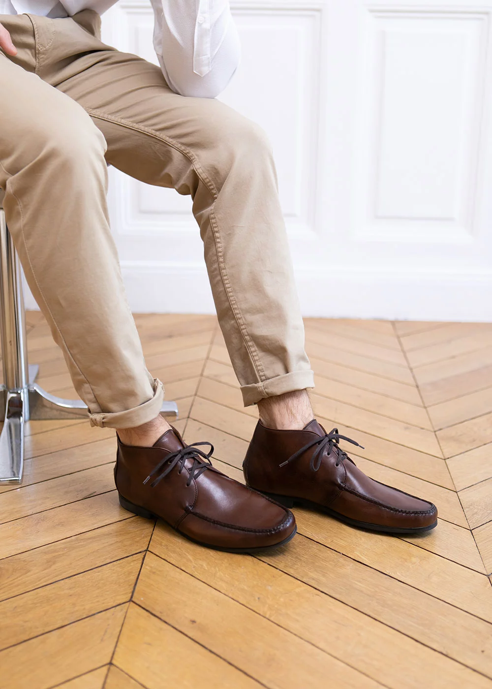 R CHUKKA CUIR CHESNUT