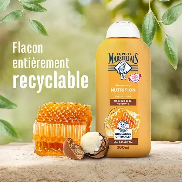 Shampoo nutritivo Le Petit Marseillais com mel orgânico e manteiga de karité 300ml