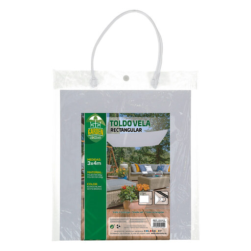 Toldo retangular de poliéster para jardim Aktive