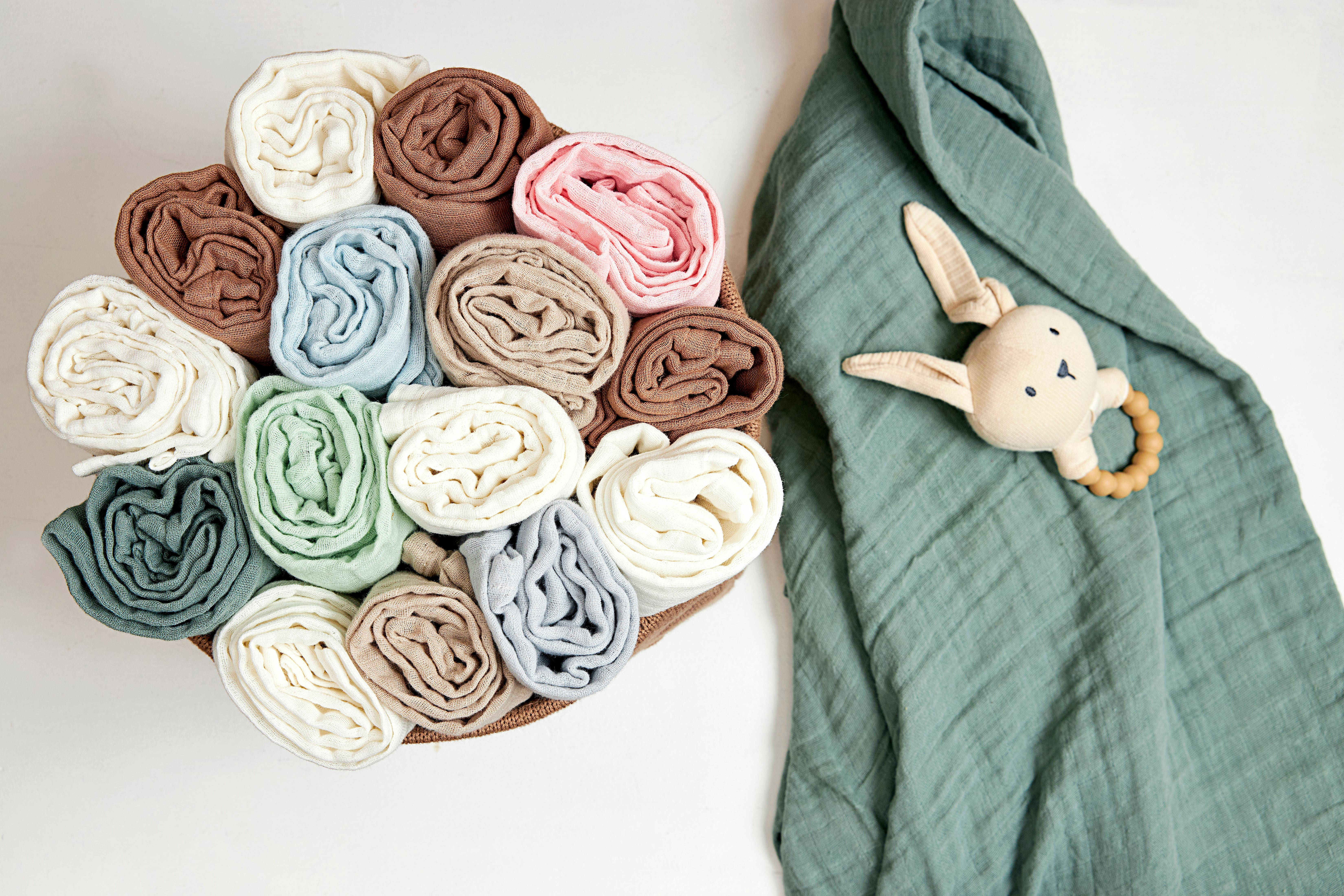 Meyco hydrofiele swaddle - set van 2 Uni - Sand/Toffee - 120x120cm