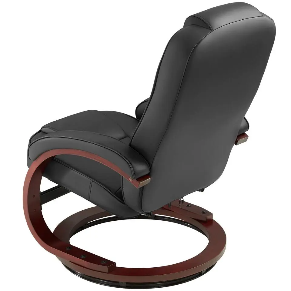 tectake TV-fauteuil met krukje model 2, Zwart/bruin