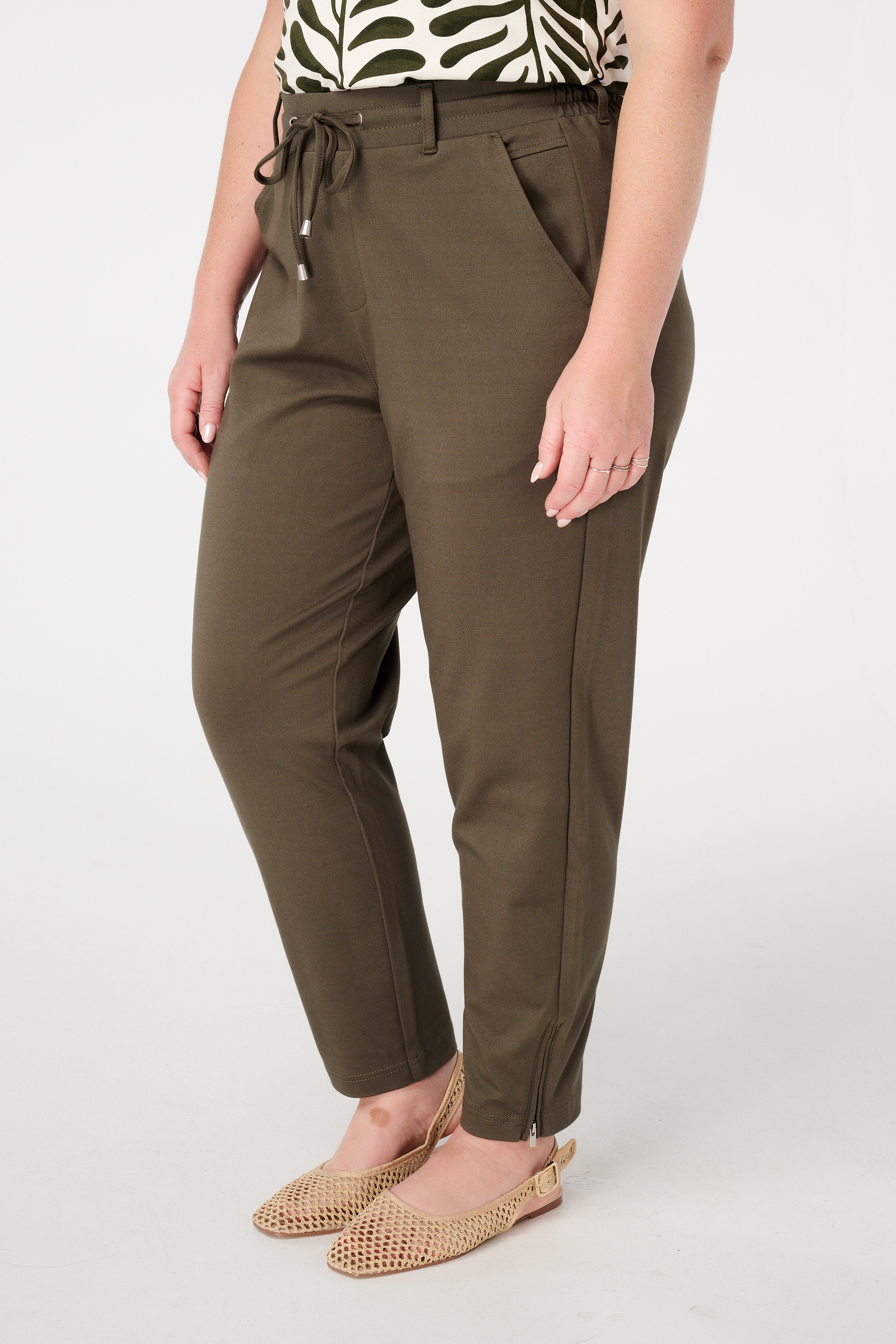 Slim fit broek Donker khaki