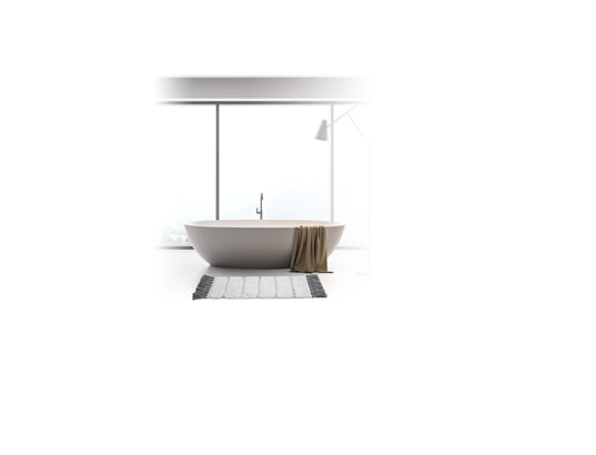 FIVE SIMPLY SMART - Tapis de bain Tapis à pompons pour salle de bain - 50 x 75 cm - gris et cr...