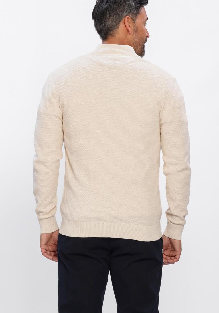 ecru profuomo trui pullover half zip twinkle slub