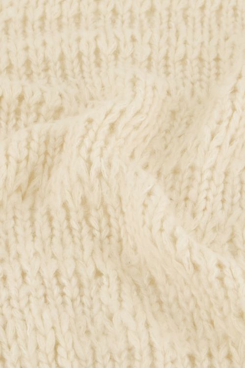 Beige grof gebreid vest