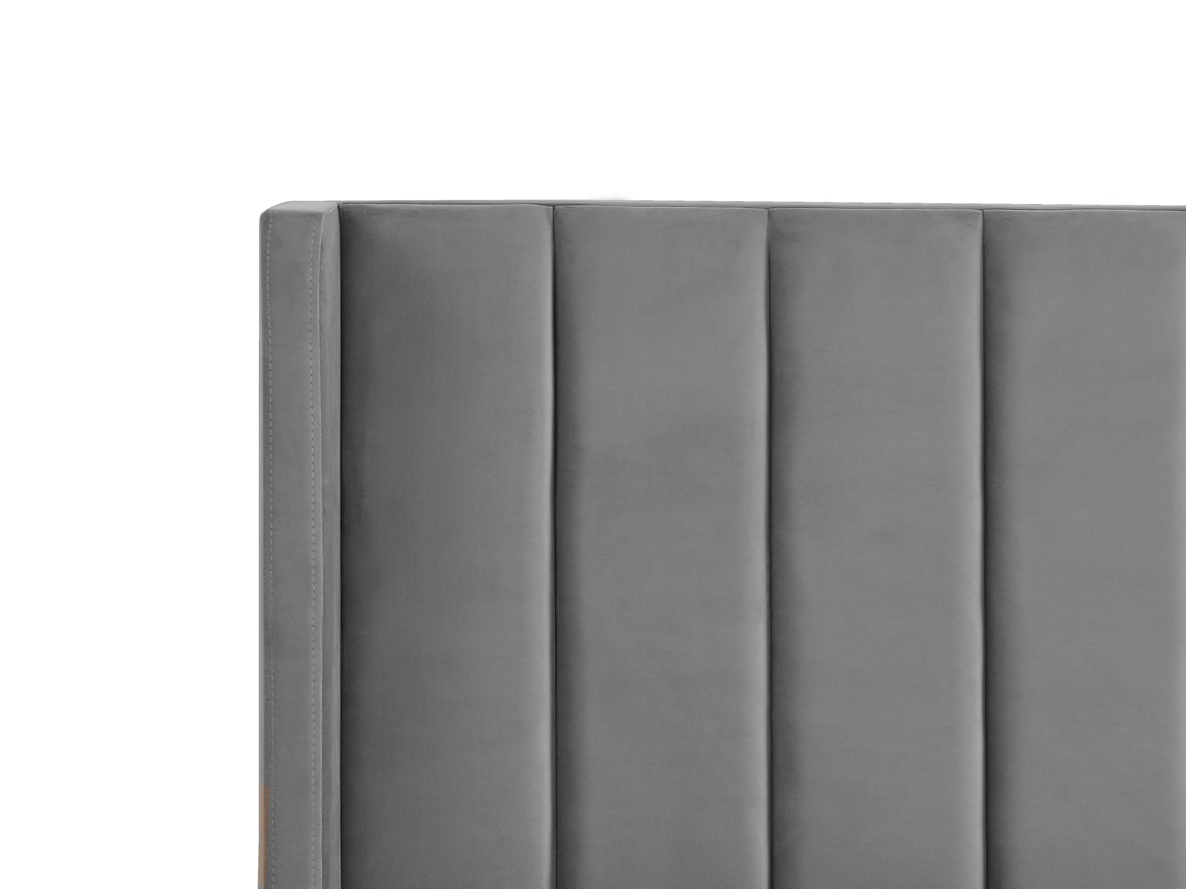 Bed Fluweel VILLETTE 180 x 200 cm Grijs