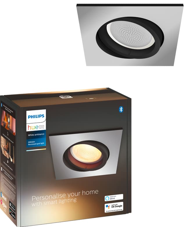 Philips Hue Milliskin forsænket spotlys (aluminium)