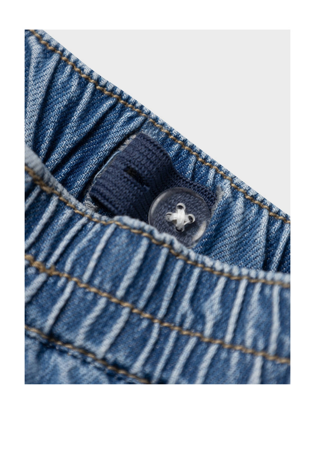 NAME IT baby loose fit jeans NBMBEN met all over print en borduursels medium blue denim
