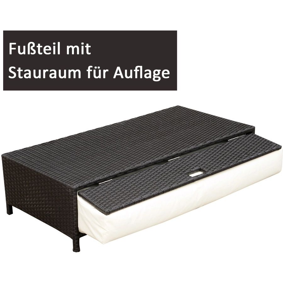 Outsunny Polyrattan Lounge-Sofa mit Kissen dunkelbraun