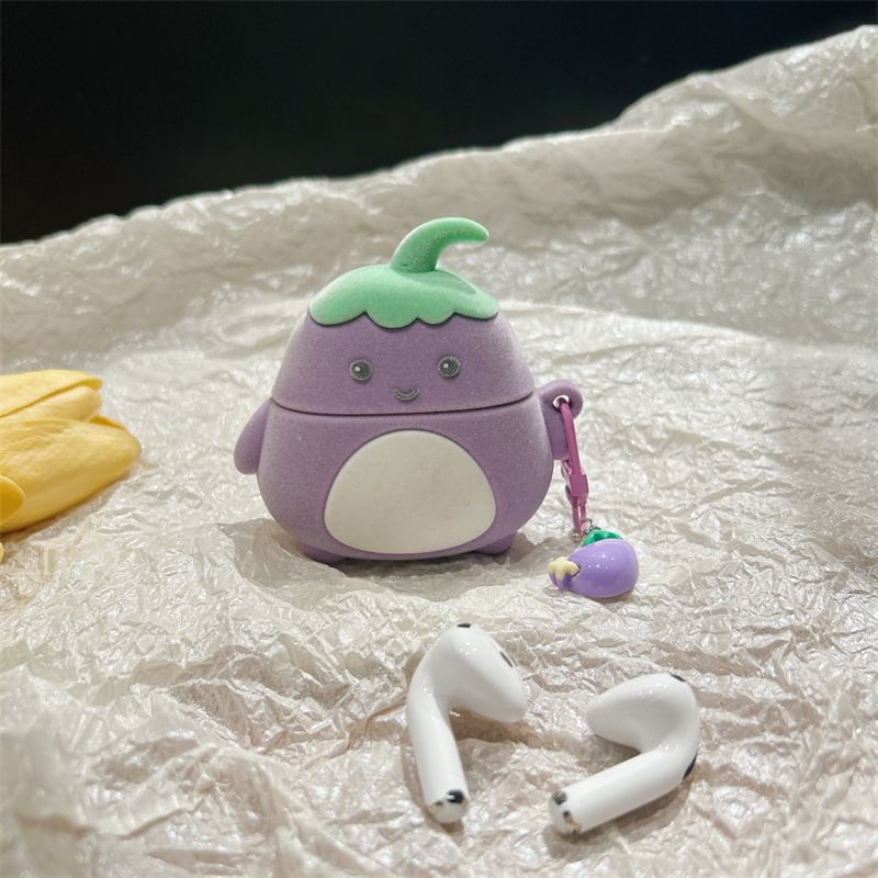 Capritz - Aubergine AirPods / Pro oortelefoonhoesje met bedel