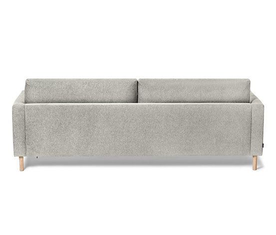 3-Sitzer-Sofa mit Hocker, hellgrau