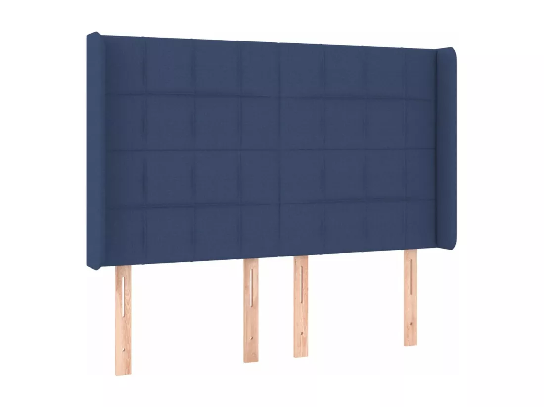 Sommier tapissier avec matelas et LED Bleu 140x190 cm Tissu