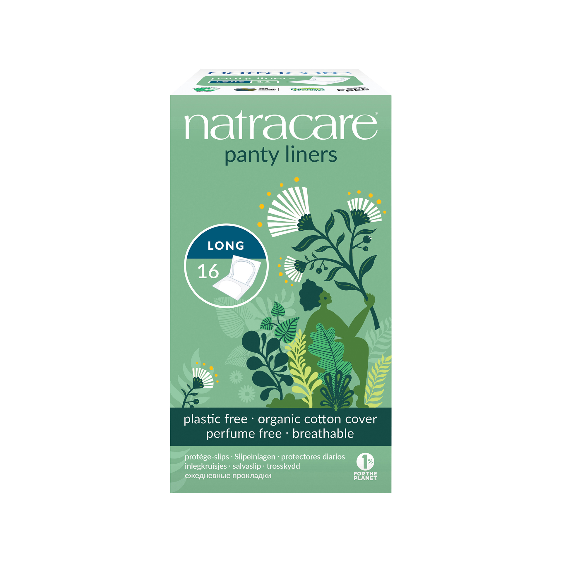 NATRACARE Slipeinlagen<br>16 Stück, lang