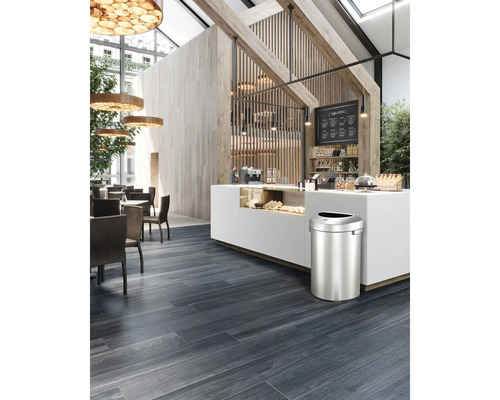 EKO Urban 80L zilveren afvalbak met open opening