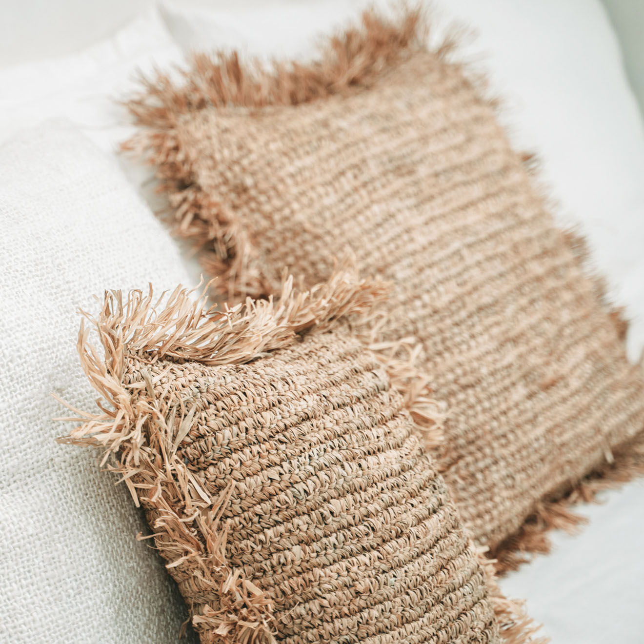 Bazar Bizar Housse de coussin Raphia naturel - 40x40 cm