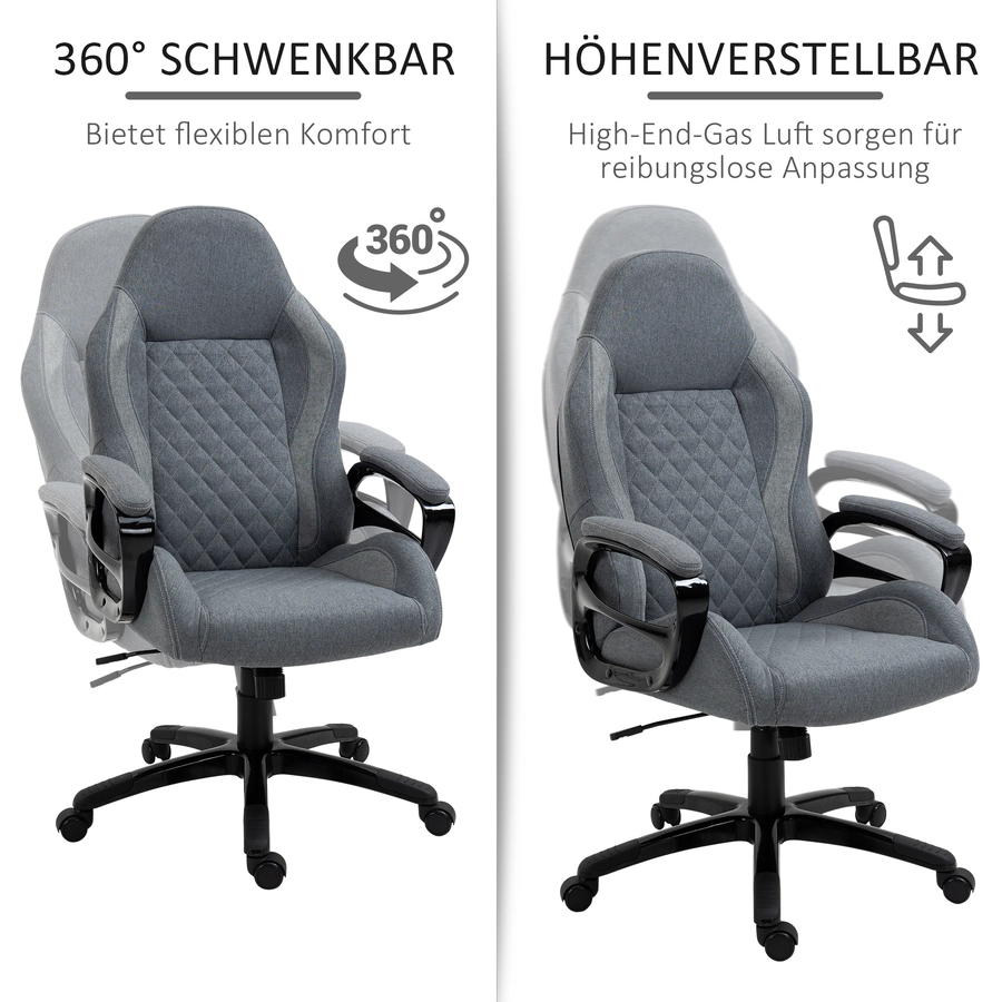 Vinsetto Bürostuhl mit Massagefunktion grau