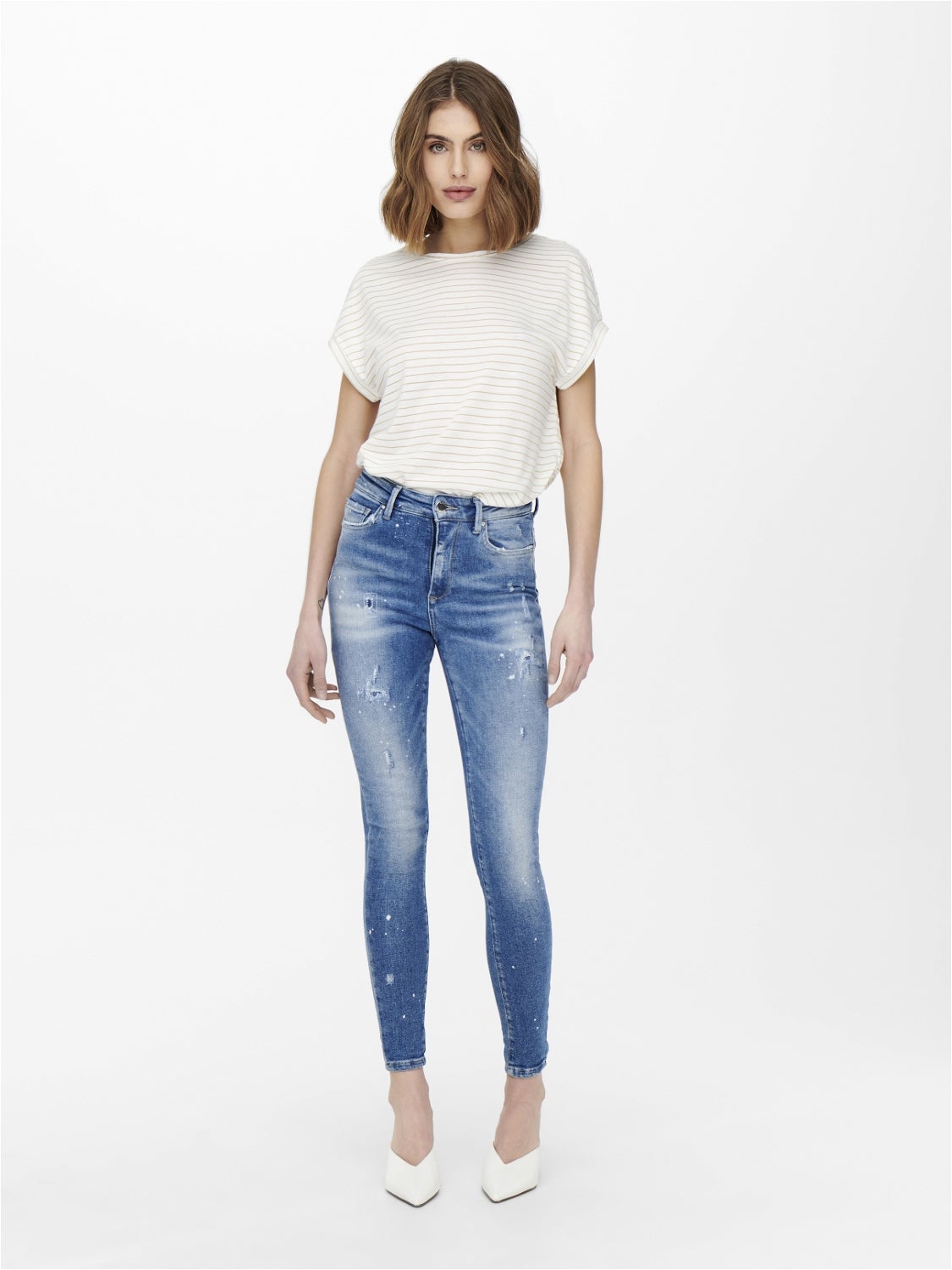 ONLMILA Hohe Taille Skinny Fit Jeans Light Blue Denim