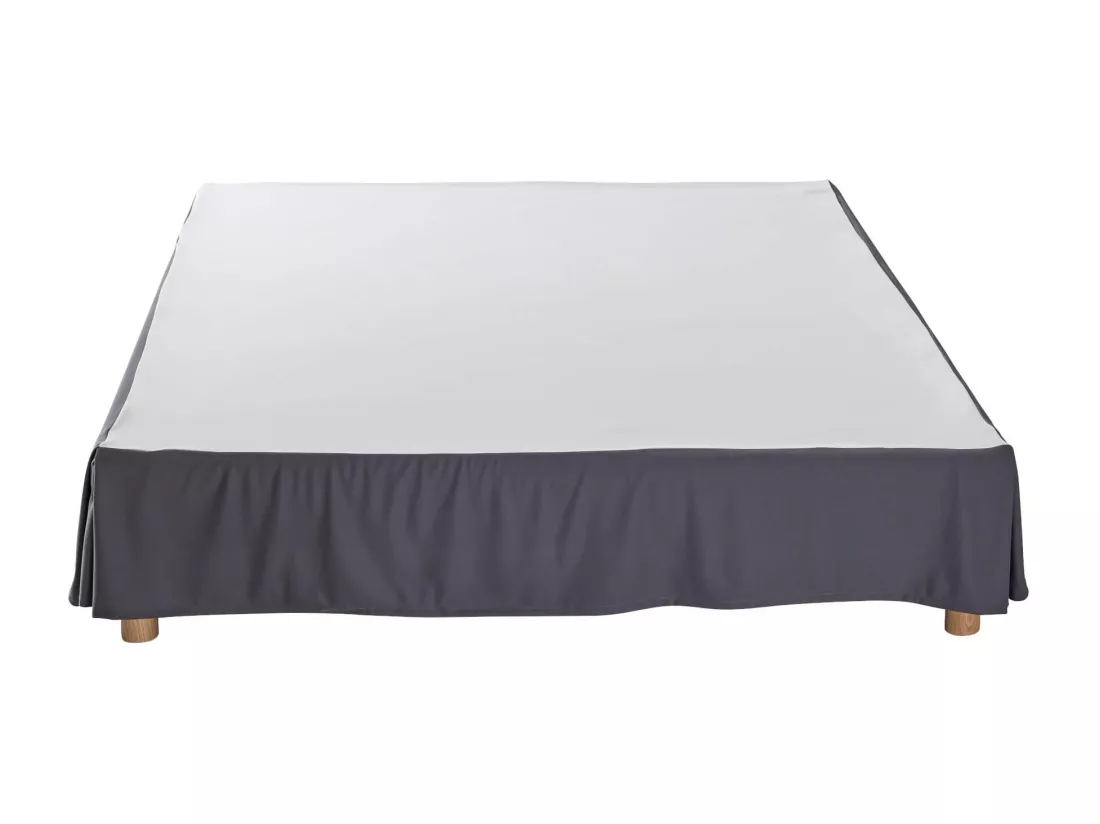 Cache-sommier intégral gris ardoise 140x190
