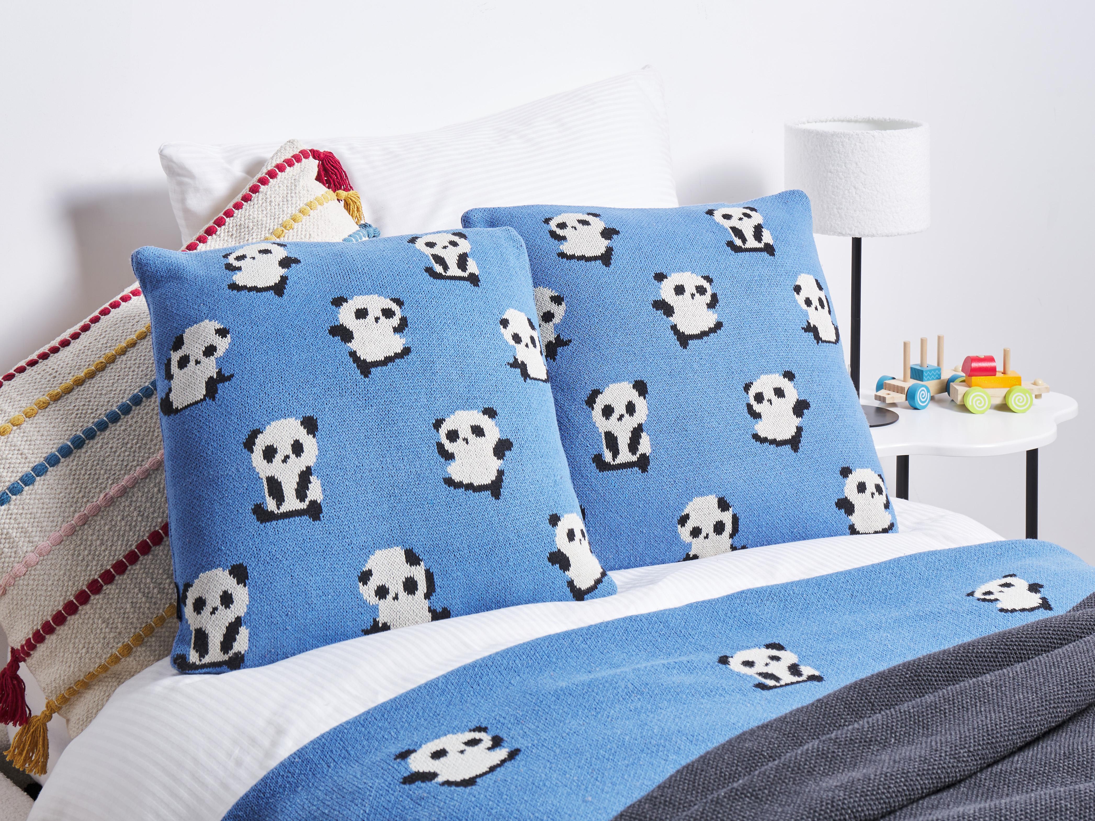 Set van 2 sierkussens TALOKAN Katoen 45 x 45 cm Blauw