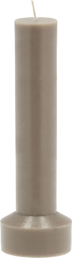 Villa Collection Bloklys Hvils D8 x 23 cm Taupe Paraffin/Stearin Taupe