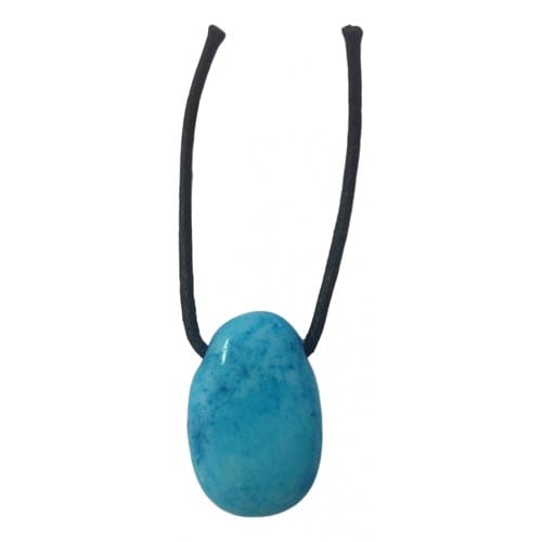 Pendentif percé en howlite turquoise