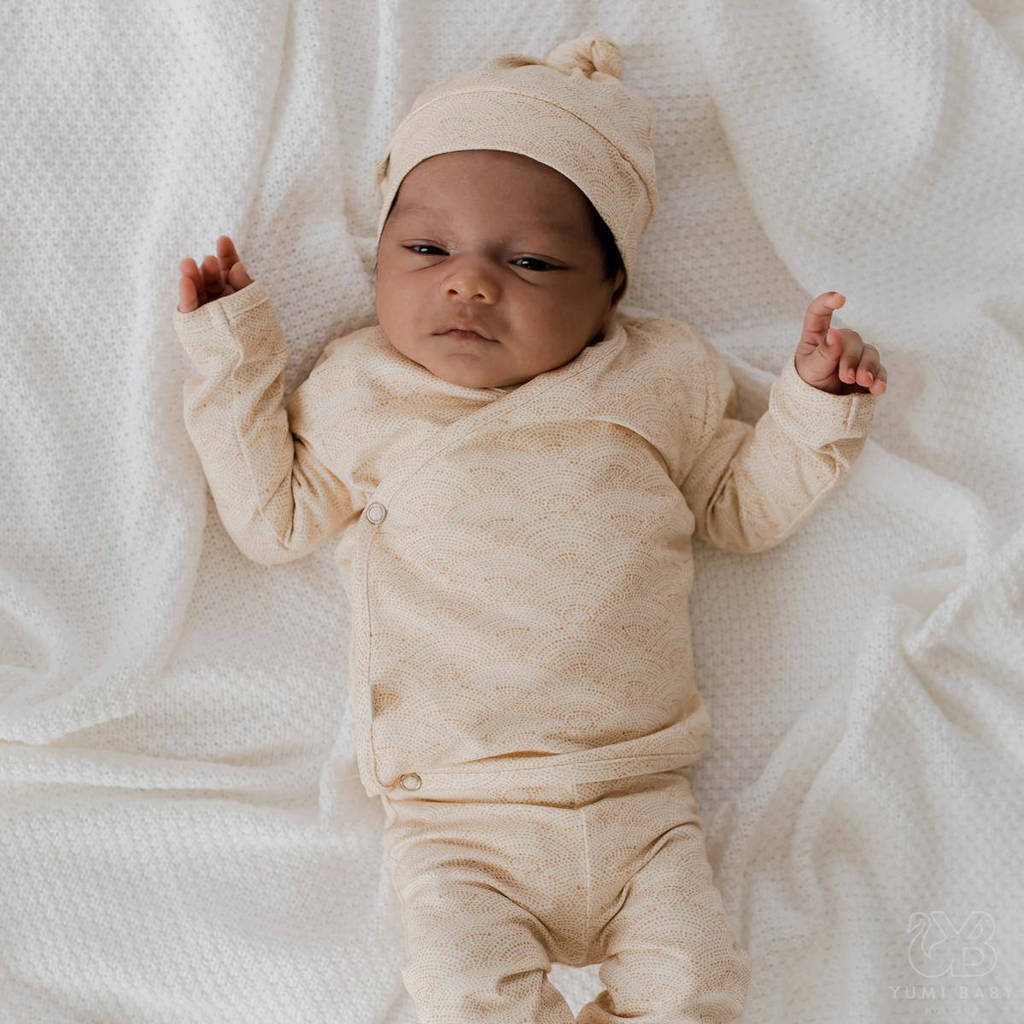 Yumi Baby longsleeve met overslag Waves Hazelnut