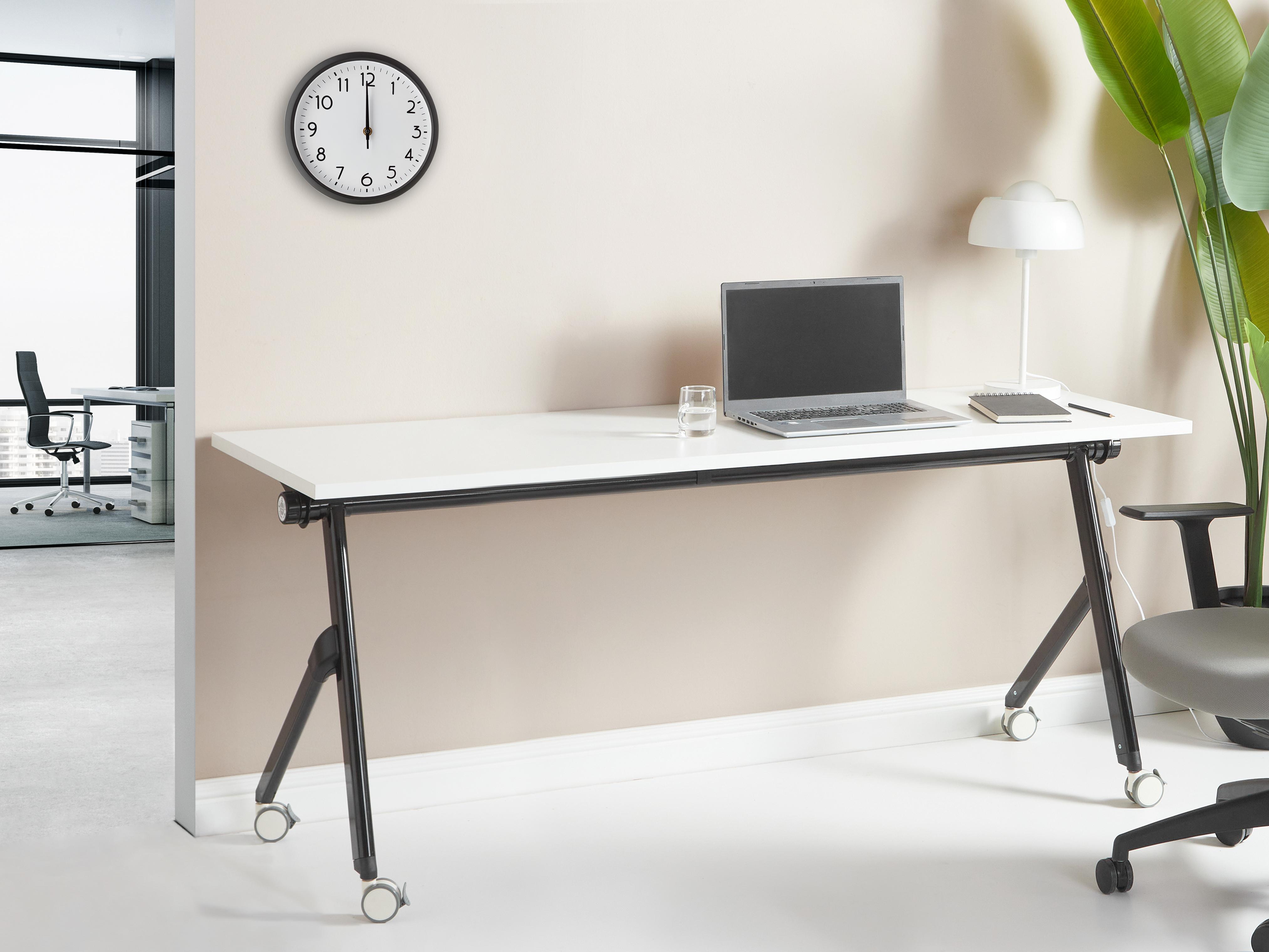 Inklapbaar bureau BENDI Wit 180 cm 60 cm met wielen