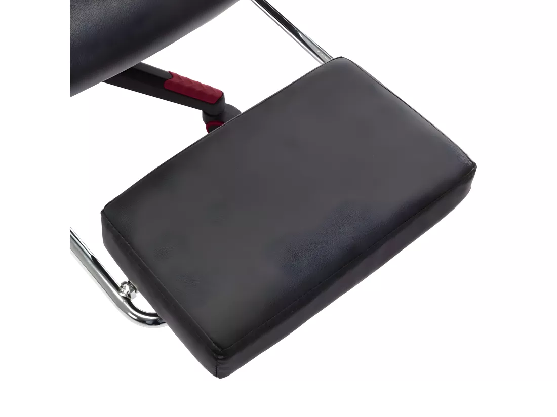 Chaise de jeu avec repose-pied Noir et bordeaux Cuir artificiel