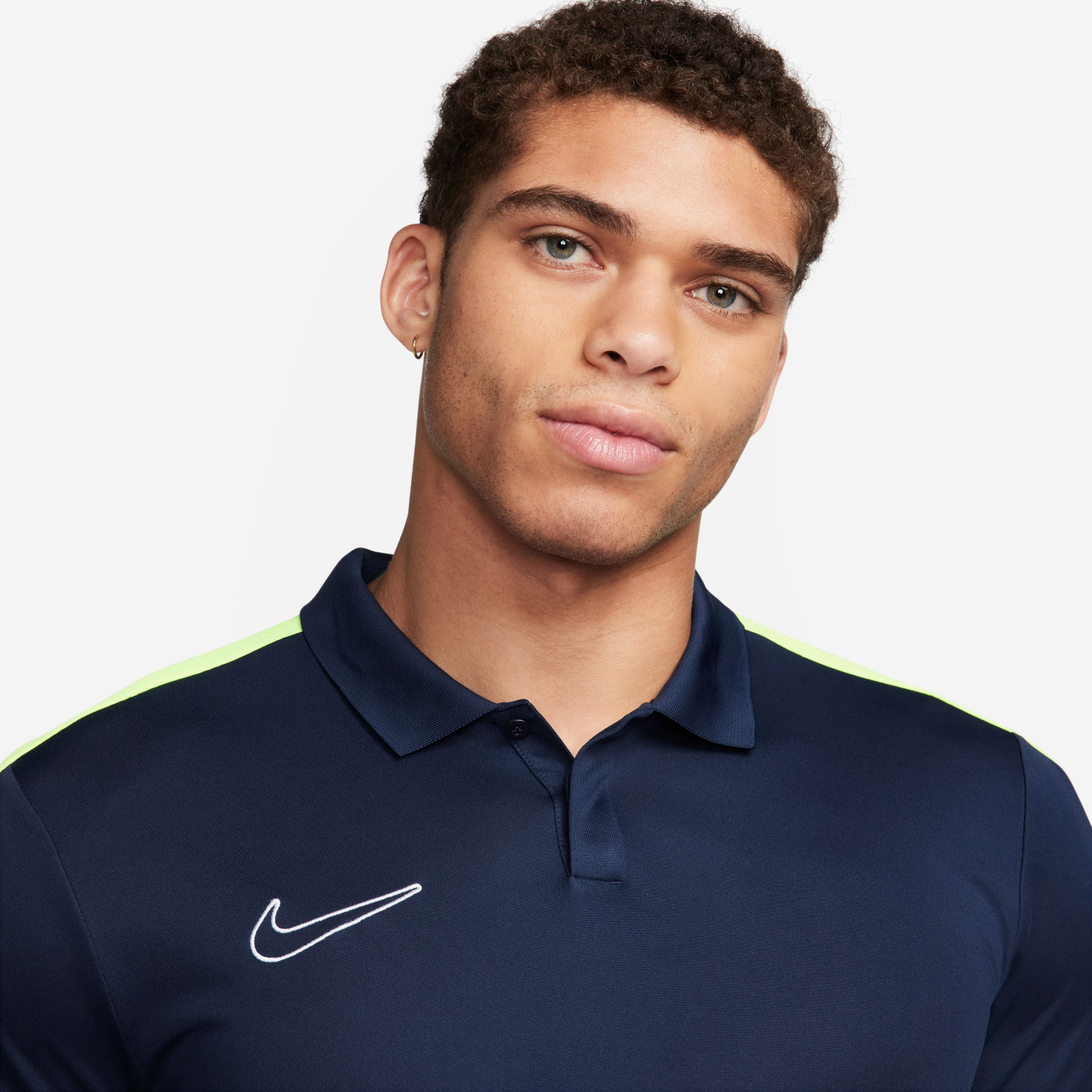 Nike Dri-FIT Academy 23 Polo Donkerblauw Geel Wit