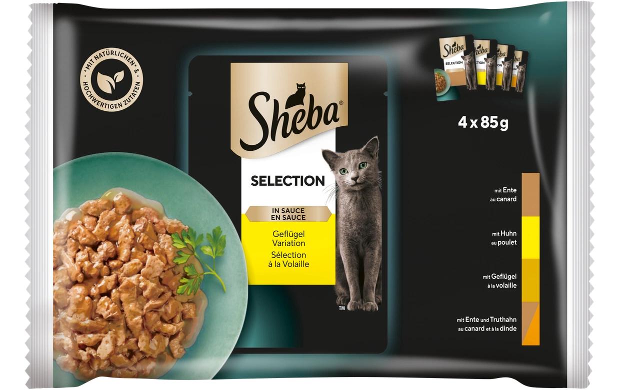 Nassfutter Selection Sauce Geflügel Variation, 4 x 85gAlleinfuttermittel für ausgewachsene Katzen