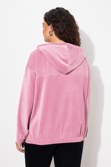 Cord-Hoodie, Oversized, Kapuze, Langarm, Gummisaum