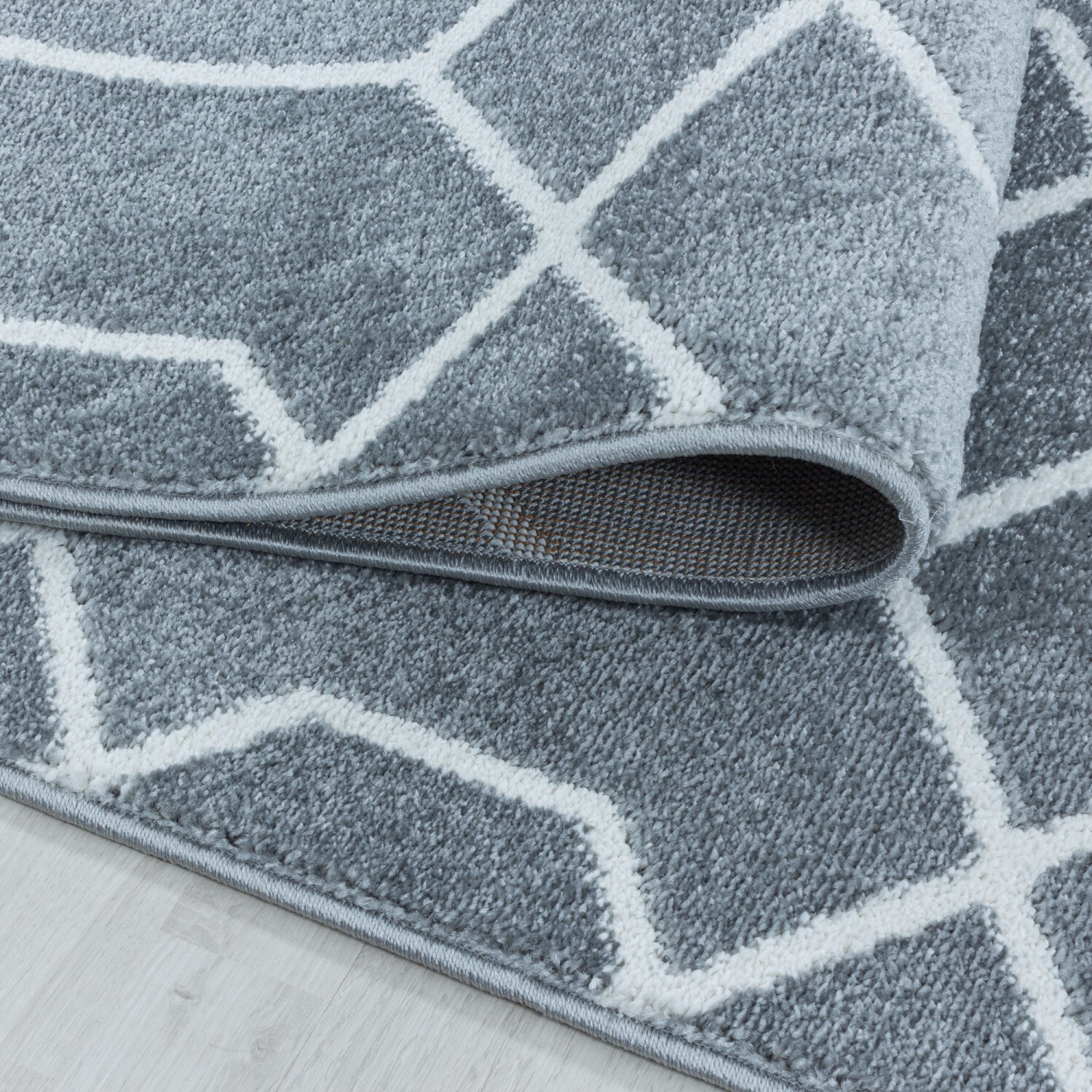 Designer Kurzflor Teppich modern design Wohnzimmer meliert kariert Höhe 10 mm
