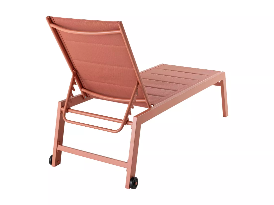 Lot de 2 bains de soleil en aluminium et textilène argile - Noumea